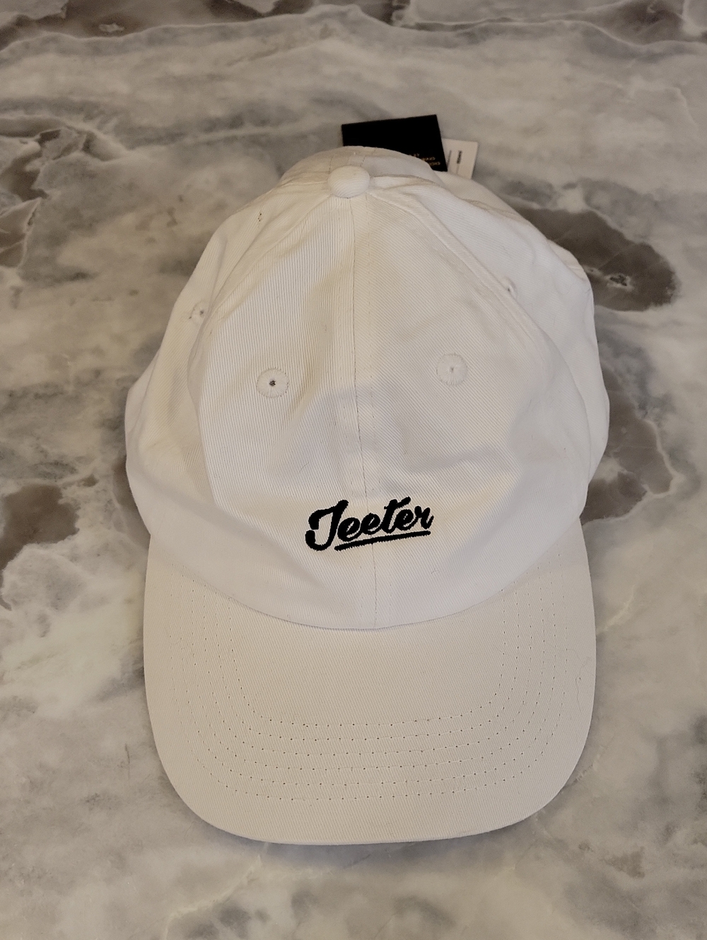 Jeeter white adjustable back baseball cap, OS